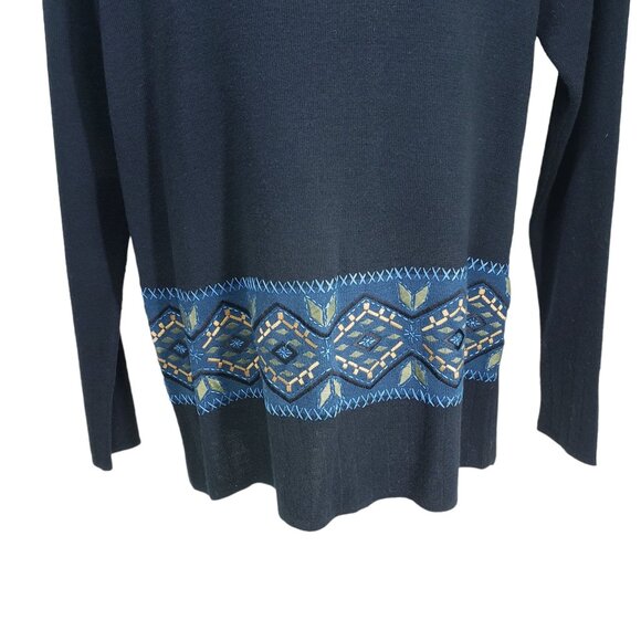 Adrianna Papell Womens Cowl Neck Sweater Button Accents & Geometric Hem Design M - Picture 3 of 7